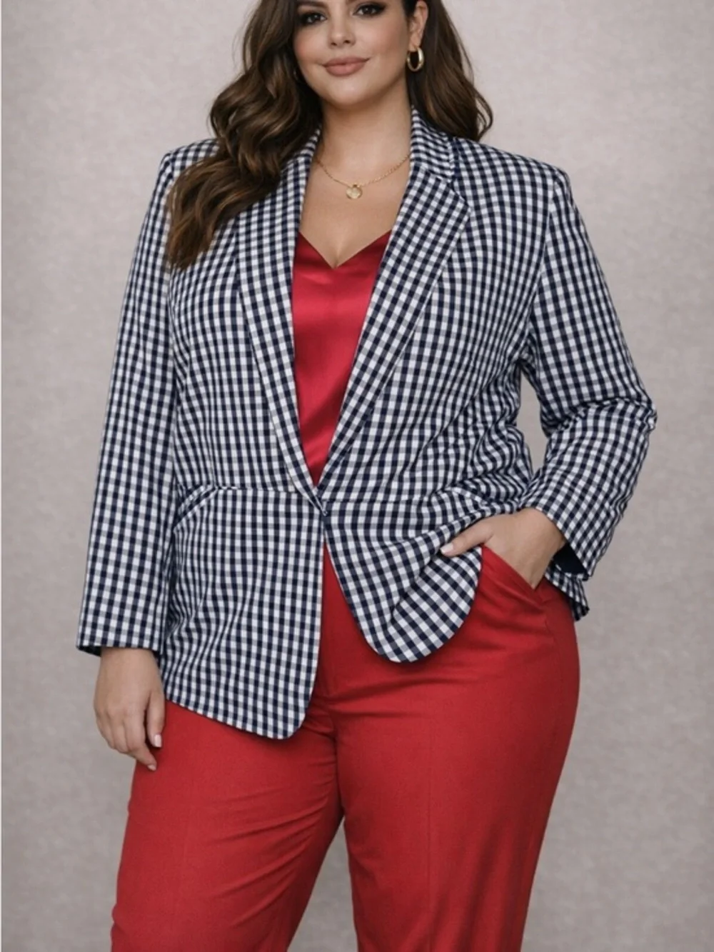 Rafaella Gingham Blazer - Picture 1 of 11